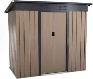 Egardenkart, Outdoor Storage Shed Metal - 6.5x6 Ft | Garden Shed with Lockable Door | Outdoor Storage Cabinet for Garden Storage | Outdoor Shed Storage (With Installation)