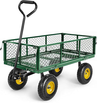 Egardenkart® Heavy Duty Trolley Cart - 360 KG, Garden Cart with Adjustable Handle and Removable Sides | Metal, Foldable Garden Trolley for Garden Outdoor, Sports, Camping, Picnic