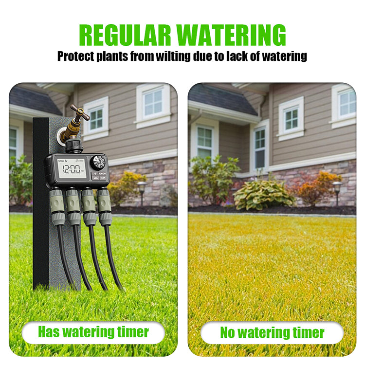 Egardenkart, Water Timer for Garden - Multifunctional, Garden Irrigation Timer for Automatic Irrigation System | Automatic Watering Timer with Intelligent Technology | Garden Water Timer 4 Outlet