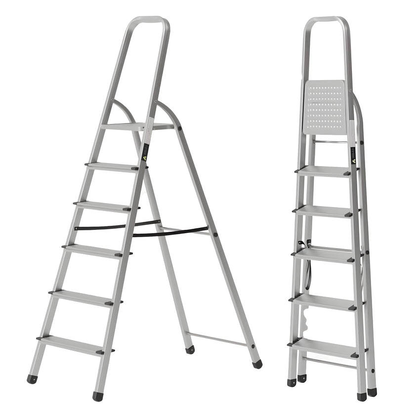 Egardenkart Aluminum Ladder with Anti-Slip Steps and Safety Handrail