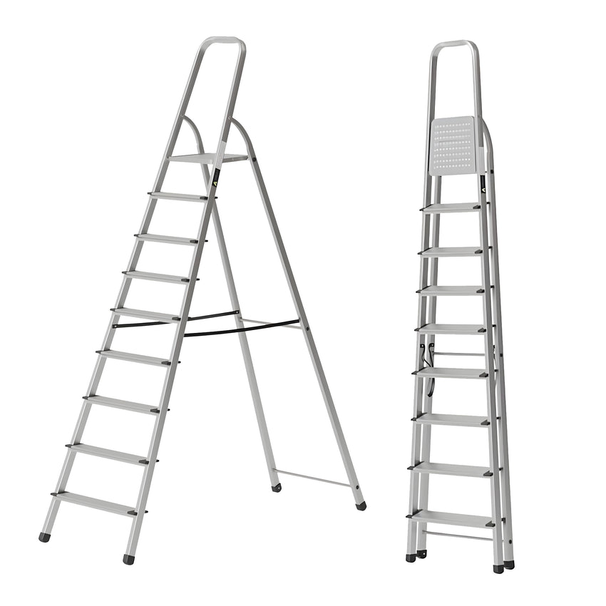 Ahla+® Aluminium Step Ladder for Home - Anti-Slip Foldable Ladder for Home, Kitchen, Garden, Office | Lightweight, Portable Folding Ladder with Grip