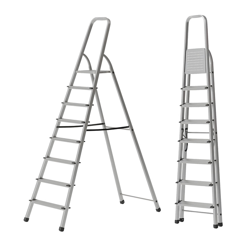 Ahla+® Aluminium Step Ladder for Home - Anti-Slip Foldable Ladder for Home, Kitchen, Garden, Office | Lightweight, Portable Folding Ladder with Grip