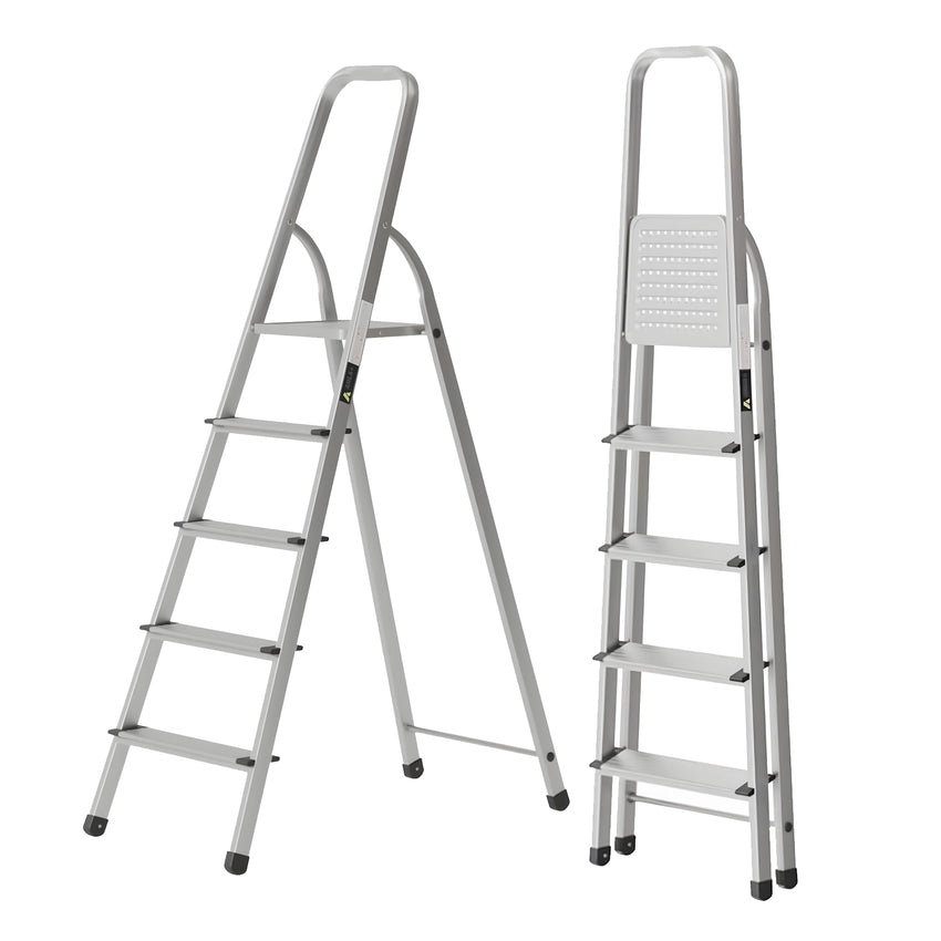 Ahla+® Aluminium Step Ladder for Home - Anti-Slip Foldable Ladder for Home, Kitchen, Garden, Office | Lightweight, Portable Folding Ladder with Grip