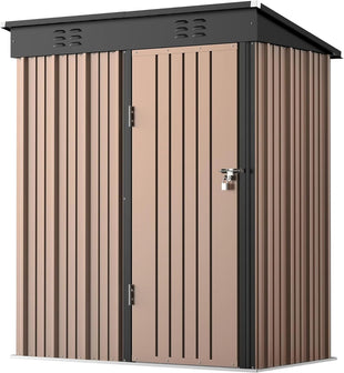 Egardenkart Metal Outdoor Storage Shed 5 × 3 FT | Lockable Door Without Installation