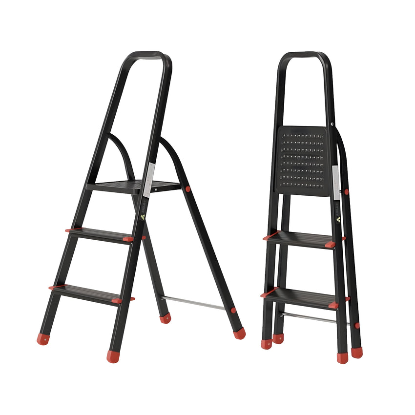 Ahla+® Aluminium Step Ladder for Home - Anti-Slip Foldable Ladder for Home, Kitchen, Garden, Office | Lightweight, Portable Folding Ladder with Grip