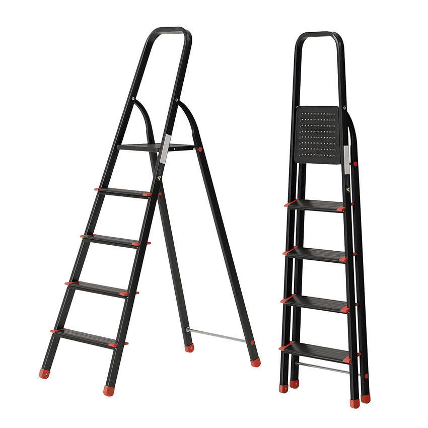 Ahla+® Aluminium Step Ladder for Home - Anti-Slip Foldable Ladder for Home, Kitchen, Garden, Office | Lightweight, Portable Folding Ladder with Grip
