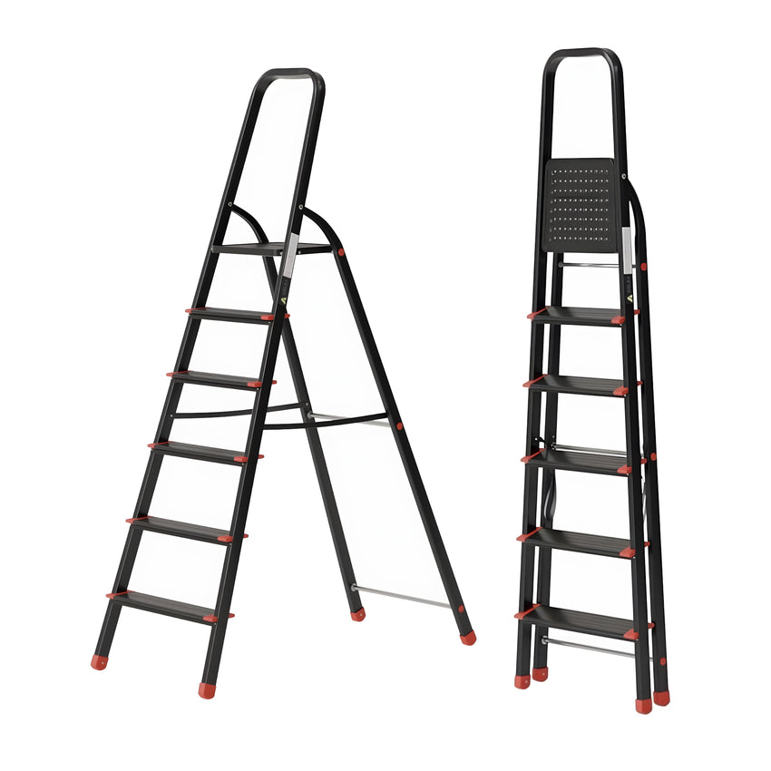 Ahla+® Aluminium Step Ladder for Home - Anti-Slip Foldable Ladder for Home, Kitchen, Garden, Office | Lightweight, Portable Folding Ladder with Grip