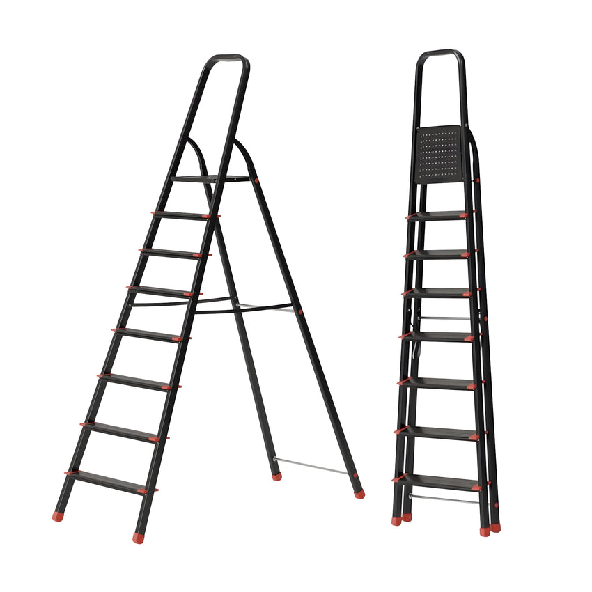 Ahla+® Aluminium Step Ladder for Home - Anti-Slip Foldable Ladder for Home, Kitchen, Garden, Office | Lightweight, Portable Folding Ladder with Grip