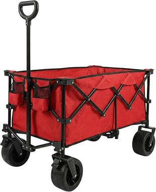 Foldable Wagon Trolley Cart 150 KG Load | Heavy Duty 360° Wheels | Adjustable Handle