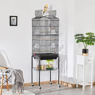 Bird Cage with Rolling Stand For Parakeets, Cockatiels & Budgies Detachable