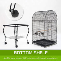 Large Metal Bird Cage Parrot Aviary Cage with Wheels